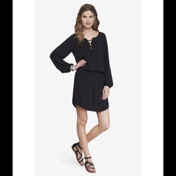 long sleeve drop waist dress